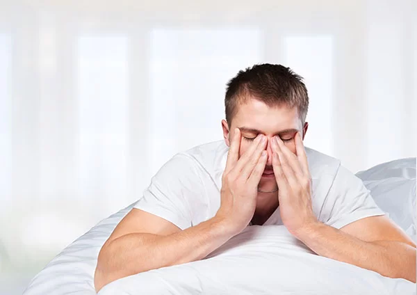 man feeling unrested